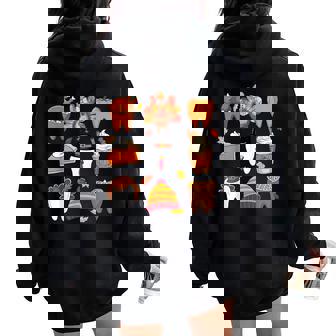 Th Pumpkin Turkey Coffee Fall Dental Squad Thanksgiving Women Oversized Hoodie Back Print | Mazezy