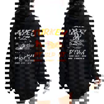 Thanksgiving Pt Slp Ot Turkey Squad Therapy Men Women Oversized Hoodie Back Print | Seseable CA