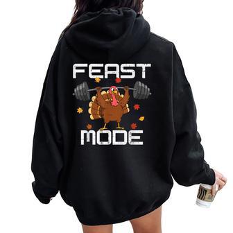 Thanksgiving Turkey Feast Workout Gym Fall Women Women Oversized Hoodie Back Print - Thegiftio UK