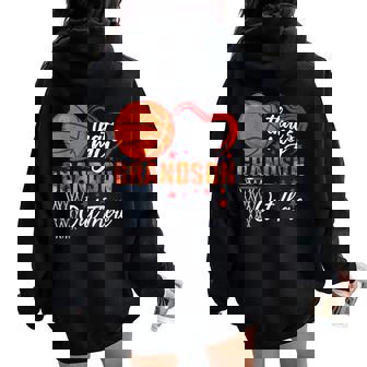 That's My Grandson Out There Basketball Grandma Mother's Day Women Oversized Hoodie Back Print | Mazezy