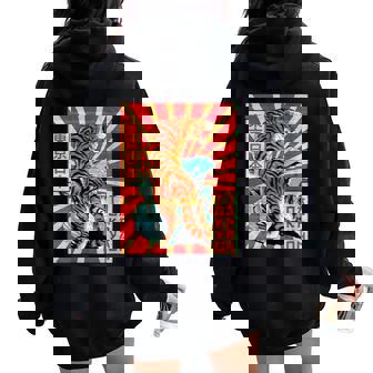 Tiger Tokyo Japanaporwave Esthétiqueintage Sweat à capuche oversize pour femme avec imprimé dans le dos - Cadeauxyz