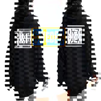 Traditional Sweden BlueYellow Country Flag Cool Swedish Fan Women Oversized Hoodie Back Print | Mazezy