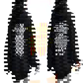 Tree Trimmer American Flag Proud Tree Climber Arborist Job Women Men Women Oversized Hoodie Back Print | Mazezy