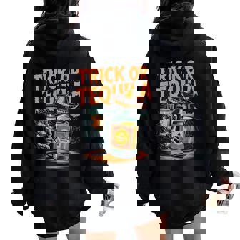 Trick Or Tequila Bartender Halloween Costume Women Oversized Hoodie Back Print | Mazezy