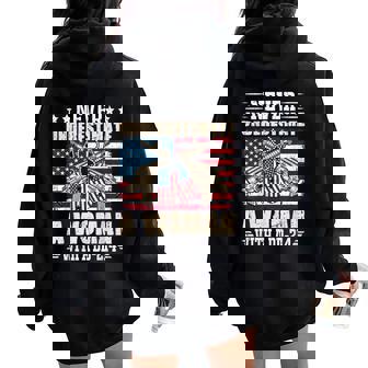 Never Underestimate A Woman With A Dd-214 Usa Veteran Women Oversized Hoodie Back Print | Mazezy