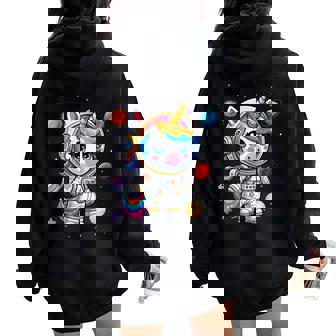 Unicorn Astronaut Cute Space Suit Galaxy Planet Girls Women Oversized Hoodie Back Print - Thegiftio