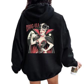 Vampire Halloween Drag Queen Dragula Queer Gay Women Oversized Hoodie Back Print | Mazezy