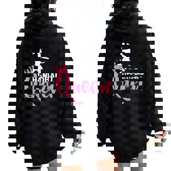 Vêtements De Joueur De Handball Et De Fan Anniversaire Fun Noir Filles Sweat à capuche oversize pour femme avec imprimé dans le dos - Cadeauxyz