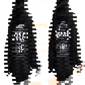 Vintage 1961 Label 65Th Birthday 65 Year Old Women Oversized Hoodie Back Print | Seseable UK