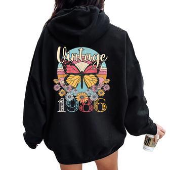 Vintage 1986 Limited Edition 38Th Birthday 38 Year Old Women Women Oversized Hoodie Back Print - Thegiftio UK