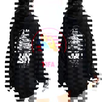 Vintage I Am Aunt Tifa Woman's Girl Aunt Tifa America Flag Women Oversized Hoodie Back Print - Thegiftio