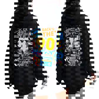 Vintage Retro Back To 90'S Diseño Gráfico Hombres Es Niños Women Oversized Hoodie Back Print - Regaloses