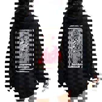 Vintage The Wrestling Mom Tarot Card Skeleton Mama Mom Women Oversized Hoodie Back Print | Seseable CA