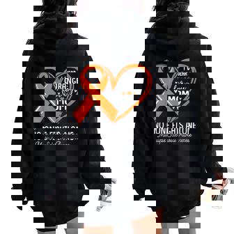 I Wear Orange For My Mom Multiple Sclerosis Ms Awareness Women Oversized Hoodie Back Print - Thegiftio