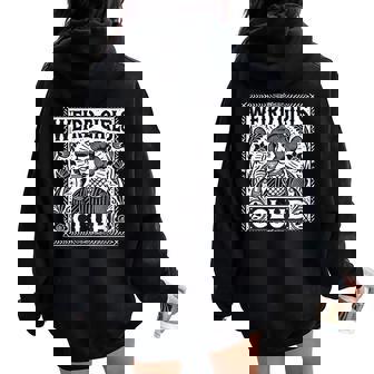 Weird Girls Club Vintage Linocut Retro Introvert Aesthetic Women Oversized Hoodie Back Print | Seseable CA