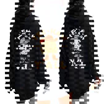 Western Haw Y'all Golf Ball Cowgirl Southern Women Women Oversized Hoodie Back Print - Seseable