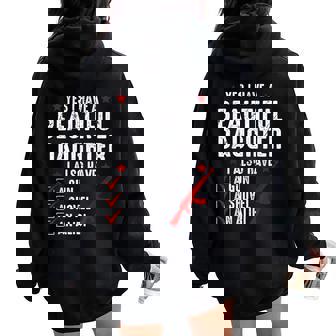 メンズ Yes I Have A Beautiful Daughters I Also Havearcastic レディース オーバーサイズ パーカー バックプリント - Kawaiitshirt