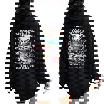 Yosemite National Park Floral Vintage Mens Women Oversized Hoodie Back Print | Seseable FR