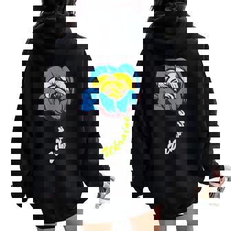 ウクライナ バラの花 旗 フリー ウクライナ応援 ウクライナ レディース オーバーサイズ パーカー バックプリント - Kawaiitshirt