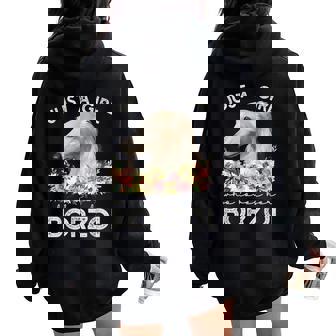 ボルゾイシャツ犬ギフト彼女を愛する女の子だけボルゾイ レディース オーバーサイズ パーカー バックプリント - Kawaiitshirt