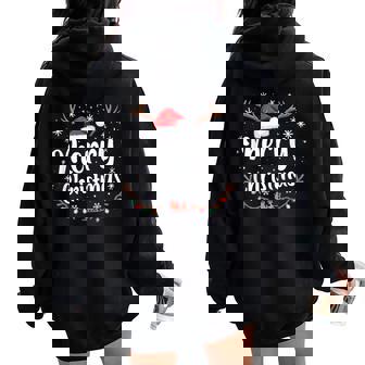 メリークリスマスライト サンタハット クリスマス ファミリー 男性 女性 キッズ レディース オーバーサイズ パーカー バックプリント - Kawaiitshirt