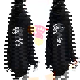 千葉県ご当地キャラと落花生 長袖tシャツ レディース オーバーサイズ パーカー バックプリント - Kawaiitshirt