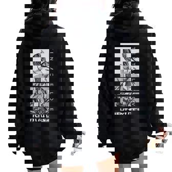 変態 触手 ラブ アニメ 女の子 和袖 Waifu レディース オーバーサイズ パーカー バックプリント - Kawaiitshirt