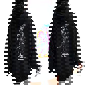 恐竜 漫画 かわいい かわいい かっこいい モチーフ 男性 女性 T-Rex レディース オーバーサイズ パーカー バックプリント - Kawaiitshirt