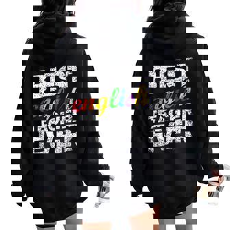 最高の英語教師 文法 クラス 男性 女性 教員 英語教師 レディース オーバーサイズ パーカー バックプリント - Kawaiitshirt