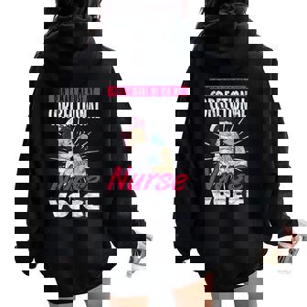矯正看護師 刑務所看護 Use My Correctional Nurseoice レディース オーバーサイズ パーカー バックプリント - Kawaiitshirt