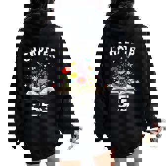 第55章 55歳 誕生日 お祝い 花本 レディース オーバーサイズ パーカー バックプリント - Kawaiitshirt