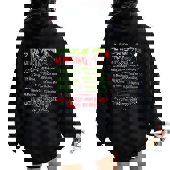 12 Days Of Nursing Nurse Merry Christmas Xmas Lights Holiday Women Oversized Hoodie Back Print | Seseable CA