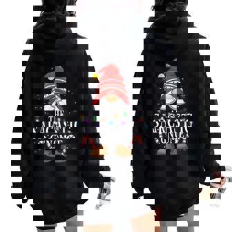 99 Matching Christmas Gnome Family Pjs The Sarcastic Gnome Family Christmas Pajama Party -Adult Small Black V-Neck Christmas Cartoon Gnome Winter Women Oversized Hoodie Back Print - Thegiftio