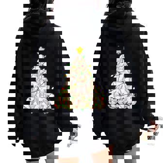 Baseball Christmas Tree Xmas Pajamas Player Coach Women Women Oversized Hoodie Back Print - Thegiftio