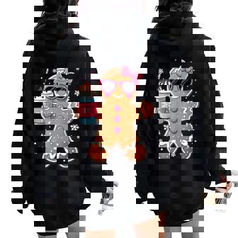 Bougie Gingerbread Hot Chocolate Cocoa Girl Christmas Women Oversized Hoodie Back Print | Seseable CA