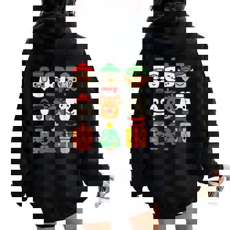 Christmas Building Brick Santa Elf Snowman Xmas Boys Girls Women Oversized Hoodie Back Print | Seseable CA