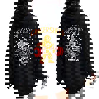 Christmas Gym Gingerbread Gingershred Xmas Workout Women Women Oversized Hoodie Back Print | Mazezy