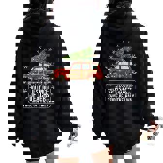 Christmas Teacher Squad Festive Car Tree Lights Xmas Women Oversized Hoodie Back Print | Seseable FR