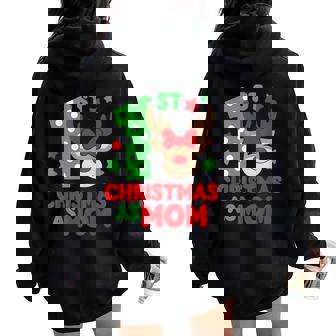 First Christmas As Mom Matching Family 1St Christmas Family Women Oversized Hoodie Back Print | Mazezy