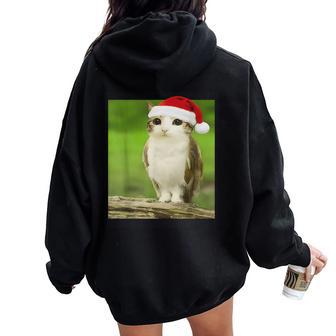 Adorable Cat Owl Meme Meowl Christmas Women Oversized Hoodie Back Print - Thegiftio UK