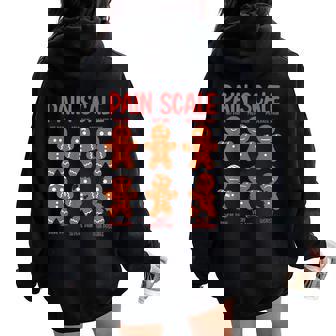 Gingerbread Pain Scale Christmas Nurse Women Oversized Hoodie Back Print | Mazezy