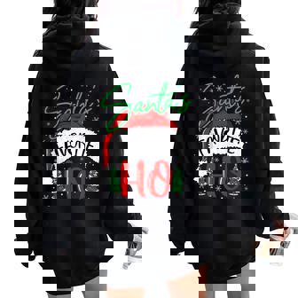 Santa's Favorite Ho Christmas Santa Hat Naughty Women Oversized Hoodie Back Print | Mazezy