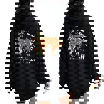 Giddy Up Jingle Horse Pick Up Your Feet Western Christmas Women Oversized Hoodie Back Print | Seseable CA