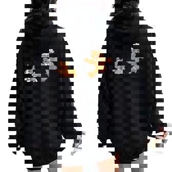 Gingerbread Cookie Chasing Corgi Christmas Dog Mom Pet Lover Women Oversized Hoodie Back Print | Seseable UK