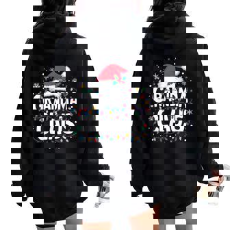 Grandma Claus Christmas Lights Santa Family Matching Women Women Oversized Hoodie Back Print | Seseable CA