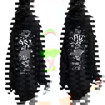 The Sassy Elf Christmas Family Mom Girls Xmas Party Women Oversized Hoodie Back Print | Seseable UK