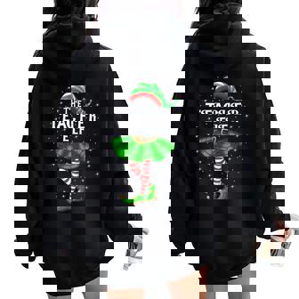 Xmas Family Matching Girls The Teacher Elf Christmas Women Oversized Hoodie Back Print | Seseable UK