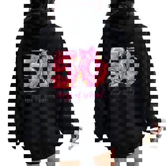 50 Days Happy 50th Day Of School Day Celebration Girl Kids Women Oversized Hoodie Back Print | Mazezy