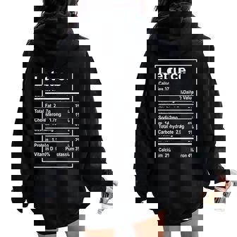 Thanksgiving Lettuce Nutrition Facts Men Women Christmas Women Oversized Hoodie Back Print | Mazezy