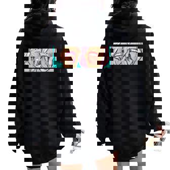 Trippy Girls Techno LSD Trip Rave MDMA Trance Festival DJ Women Oversized Hoodie Back Print | Mazezy